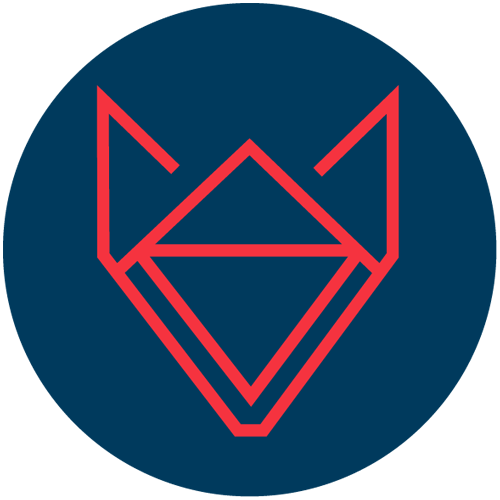 dark blue wolf badge